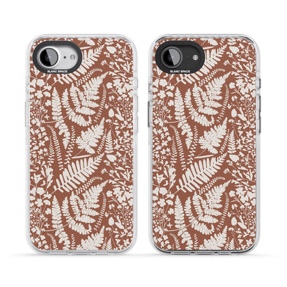 Fleurs sauvages et fougères sur terre cuite