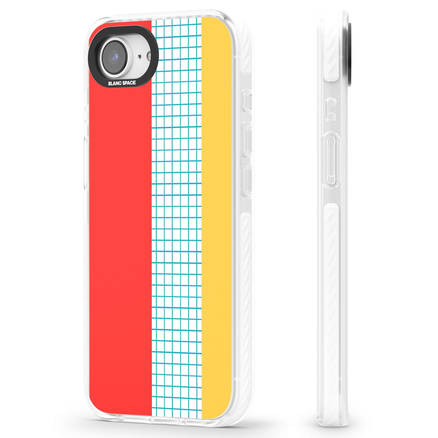 Grille abstraite rouge, bleue, jaune