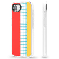 Grille abstraite rouge, bleue, jaune