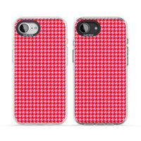 Pied-de-poule rose fluo et rouge