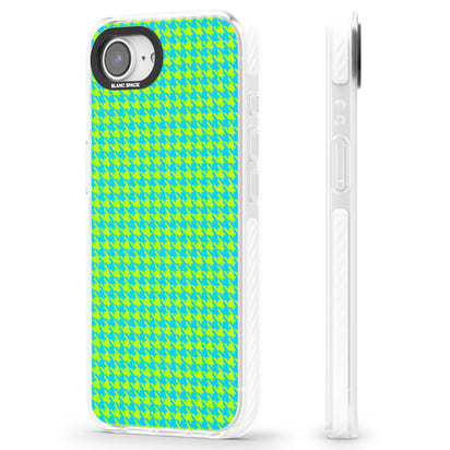 Neon Lime & Turquoise Houndstooth