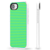 Neon Lime & Turquoise Houndstooth