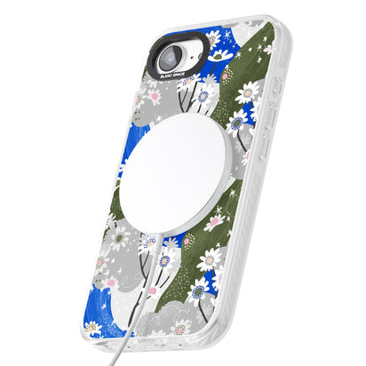 Blue & Grey Daisies Pattern