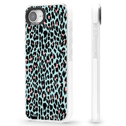 Leopardenmuster in Pastellblau und Rosa