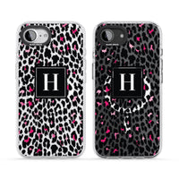 Personalised Clear Pink Leopard Monogram