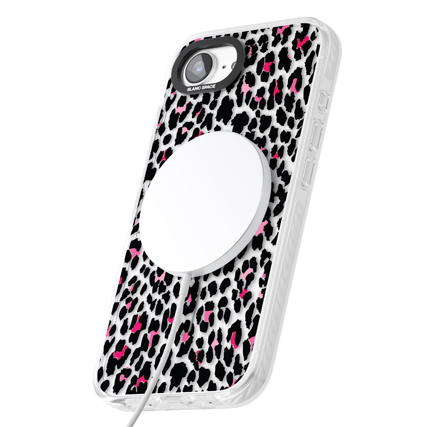 Personalised Clear Pink Leopard Monogram