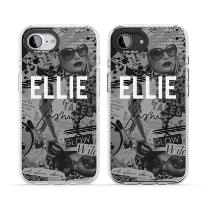 Personalisierte Vintage-Collage in Graustufen