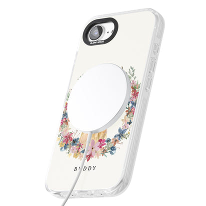 Portrait floral personnalisé d'un Labrador Retriever jaune