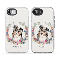 Personalised Australian Shepherd Floral Portrait