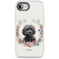 Personalised Black Cockapoo Floral Portrait