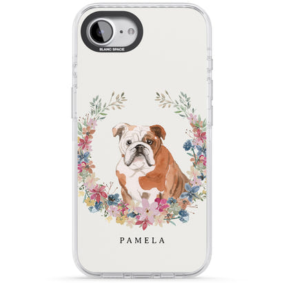 Personalised English Bulldog Floral Portrait