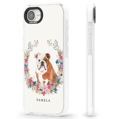 Personalised English Bulldog Floral Portrait