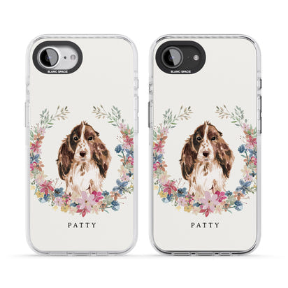 Personalised Cocker Spaniel Floral Portrait