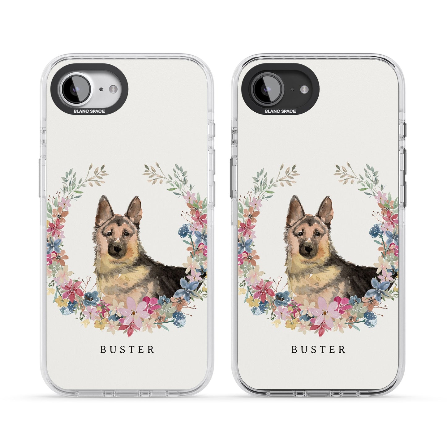 Personalised German Shepherd Floral Portrait
