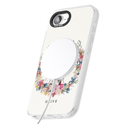 Personalisiertes Blumenporträt eines schwarzen Cocker Spaniels