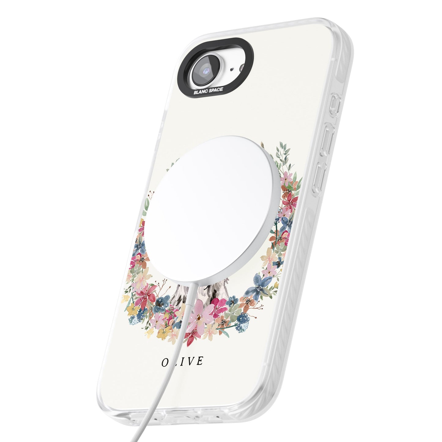 Personalisiertes Blumenporträt eines schwarzen Cocker Spaniels