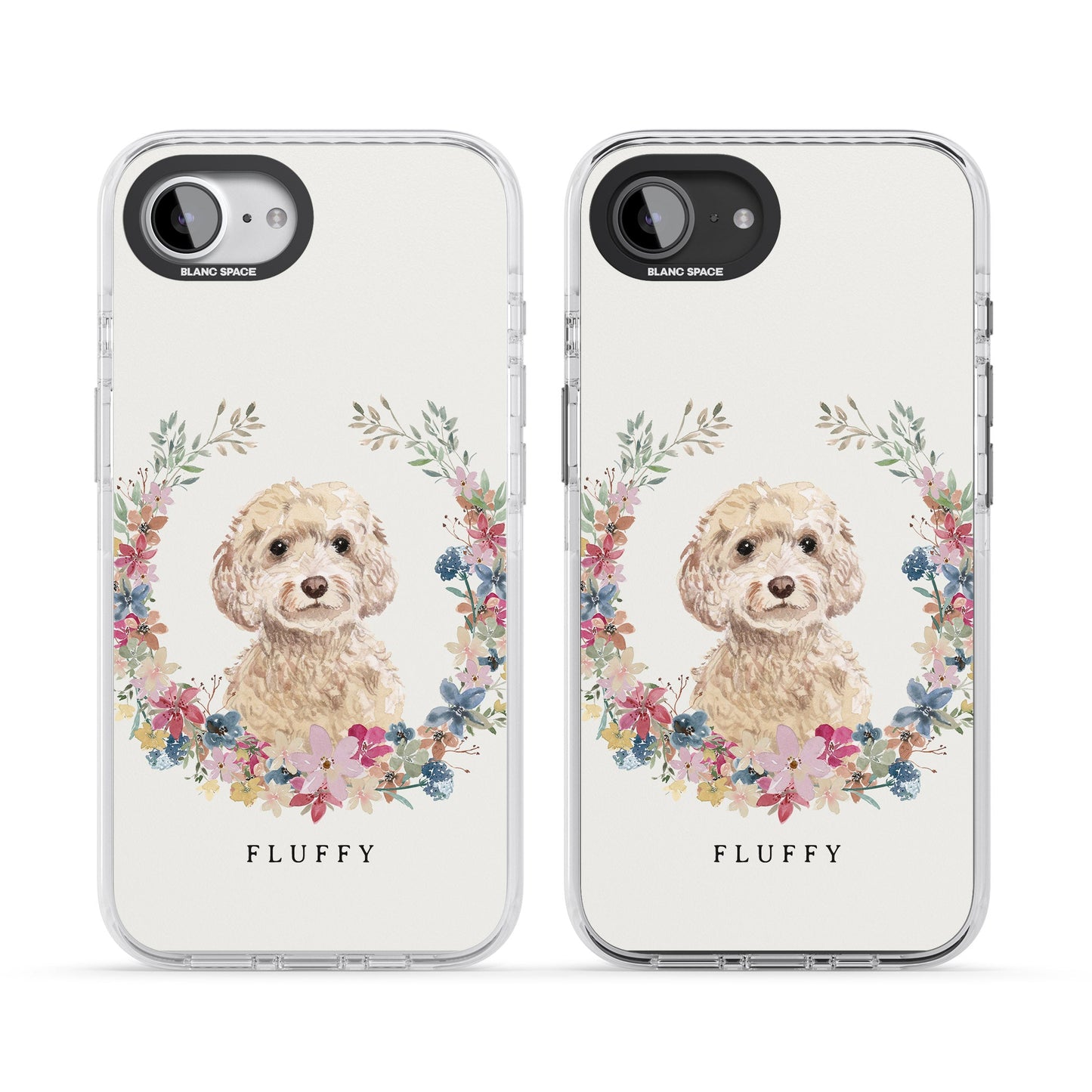 Personalised Champagne Cockapoo Floral Portrait