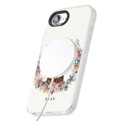 Personalised Chocolate Labrador Floral Portrait