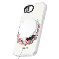 Personalised Black & Tan Dachshund Floral Portrait