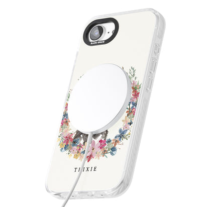 Personalised Watercolor Schnauzer Floral Portrait