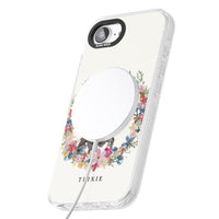 Personalised Watercolor Schnauzer Floral Portrait