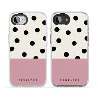 Personalised Pink Border Polka Dot