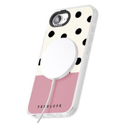 Personalised Pink Border Polka Dot