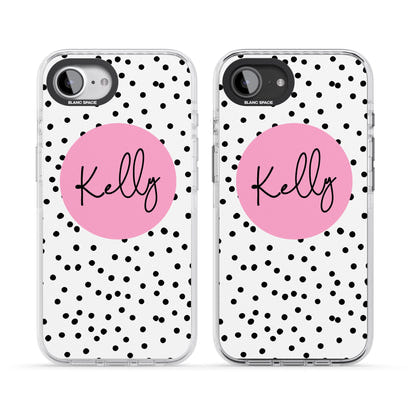 Personalised Pink Circle & Dots