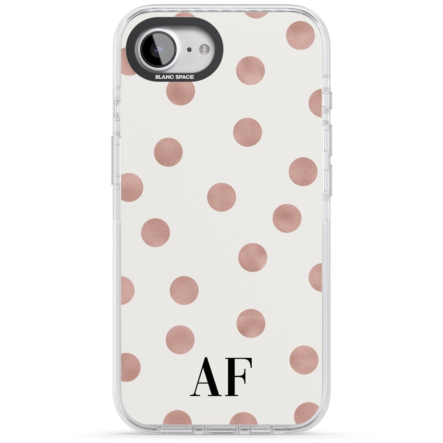 Points et initiales personnalisés en or rose