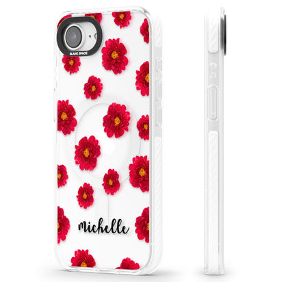 Personalised Red Peonies & Cursive