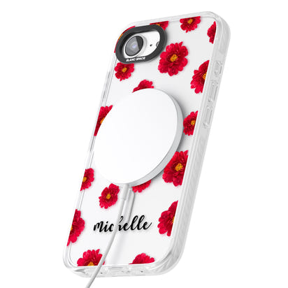 Personalised Red Peonies & Cursive