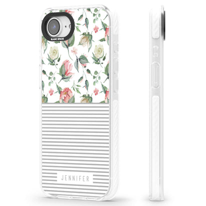 Personalised Light Floral Pattern & Stripes