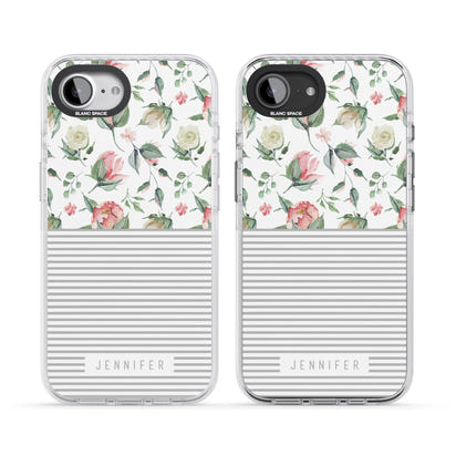Personalised Light Floral Pattern & Stripes