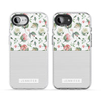 Personalised Light Floral Pattern & Stripes