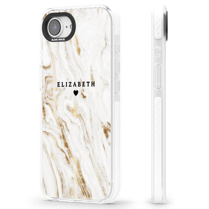 Personalised White & Gold Swirl Marble