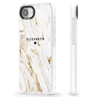 Personalised White & Gold Swirl Marble