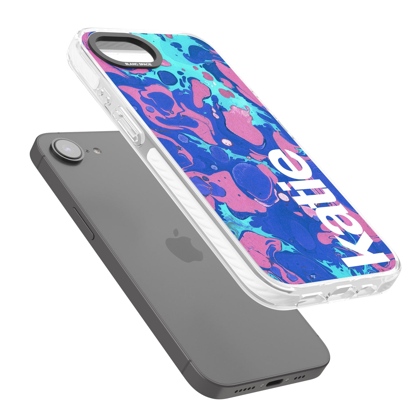 Personalisiertes marineblau-türkisfarbenes Marmor-Design