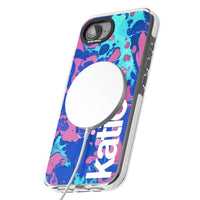 Personalisiertes marineblau-türkisfarbenes Marmor-Design