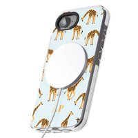 Personalisiertes Safari-Giraffenmuster auf Blau