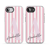 Personalised Pink Stripes & Monogram