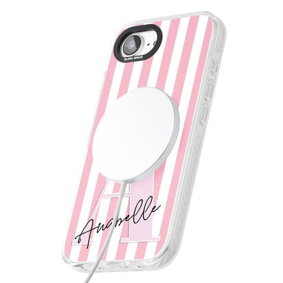 Personalised Pink Stripes & Monogram