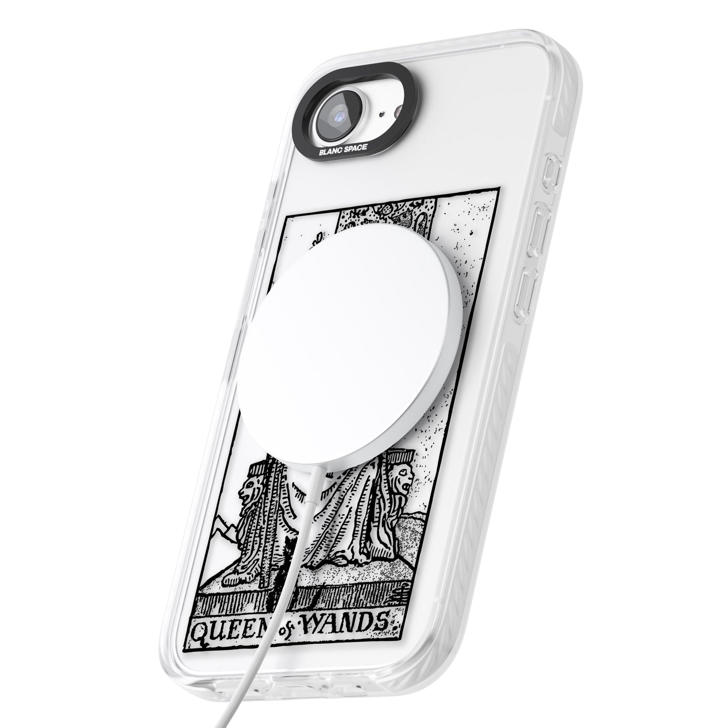 Personalisierte Tarotkarte „Königin der Stäbe“ (transparent)