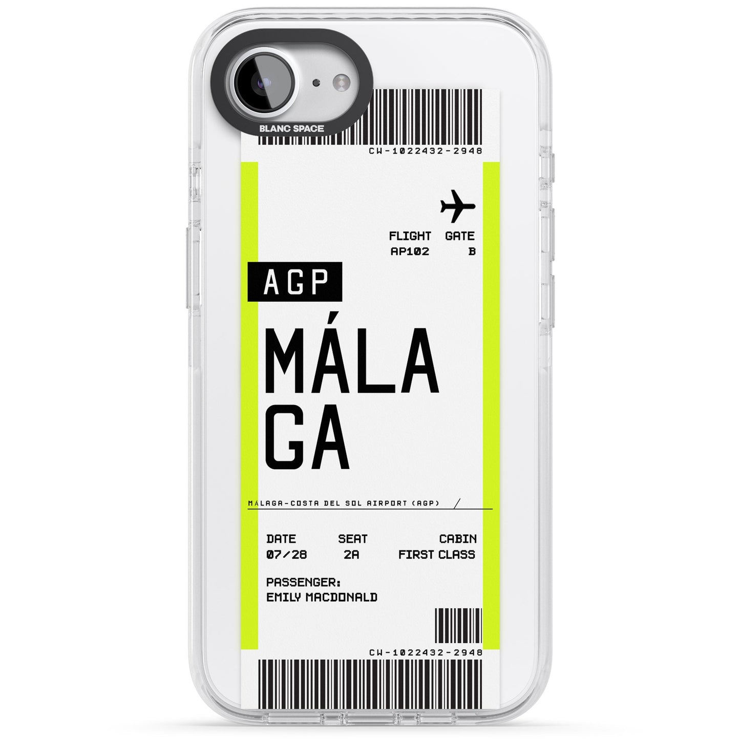 Personalised Málaga Boarding Pass