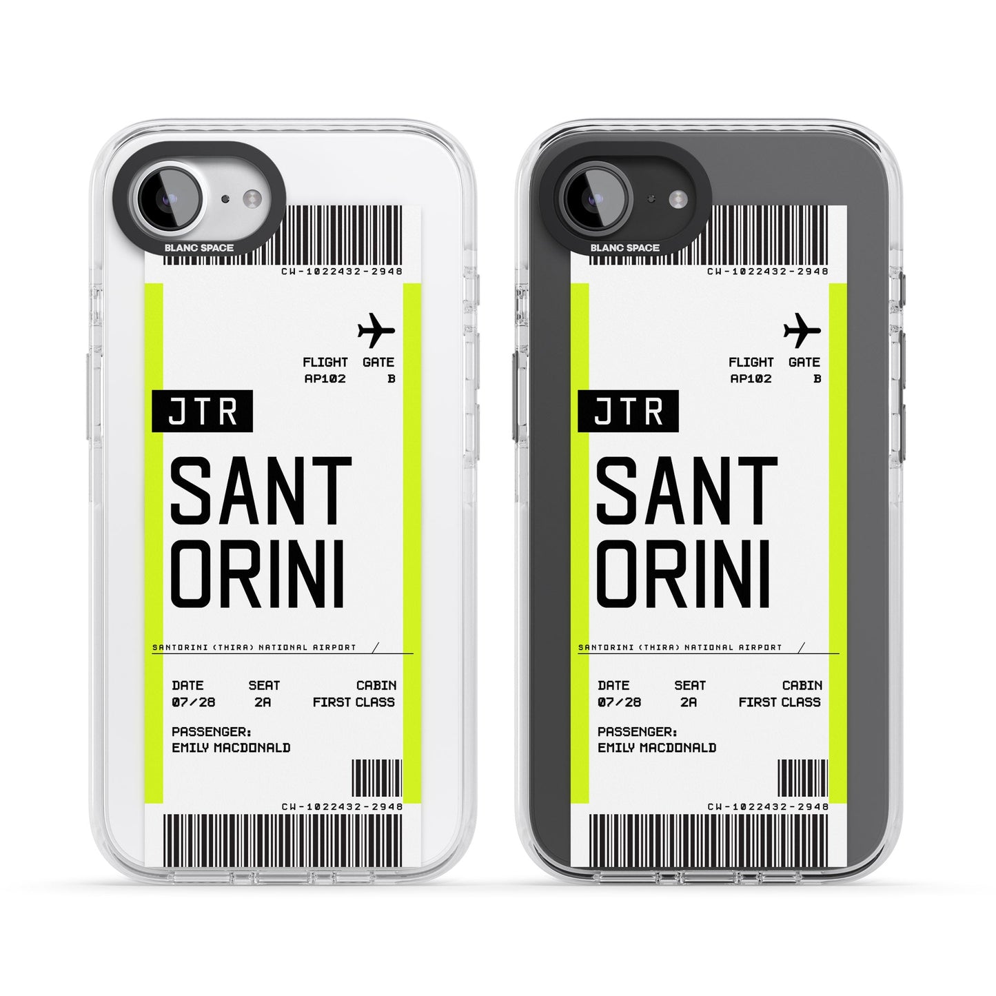 Personalisierte Bordkarte für Santorini