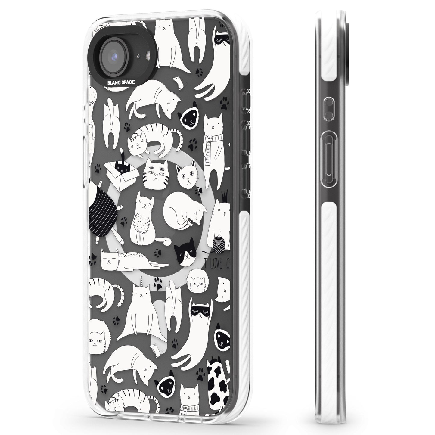 Cartoon Cat Collage Black & White