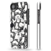 Cartoon Cat Collage Black & White