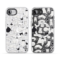 Cartoon Cat Collage Black & White