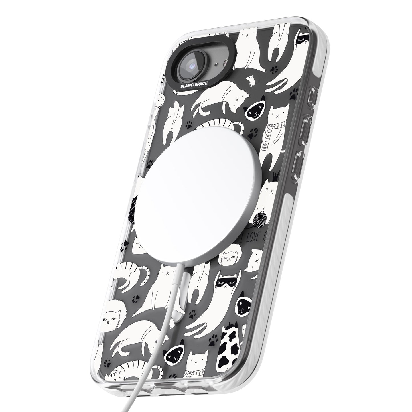 Cartoon Cat Collage Black & White