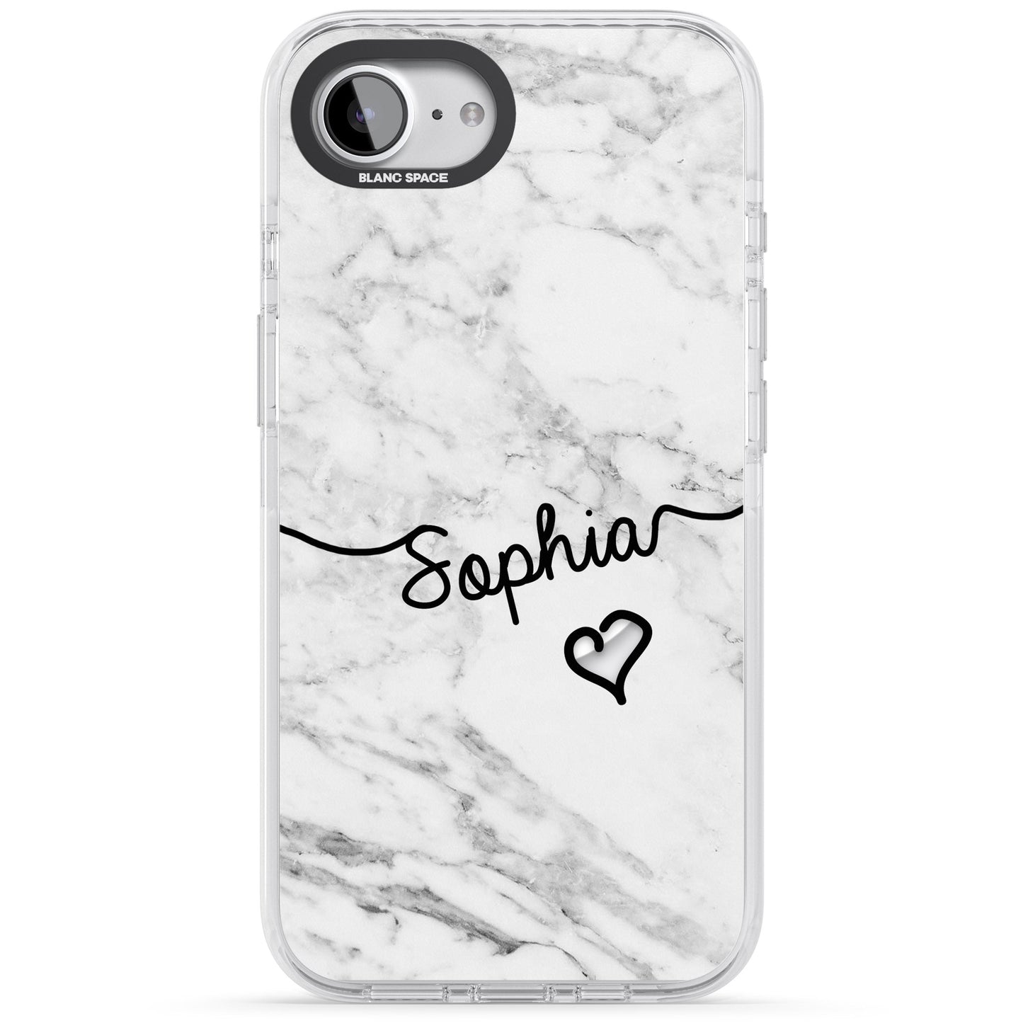 Personalised White Marble Heart