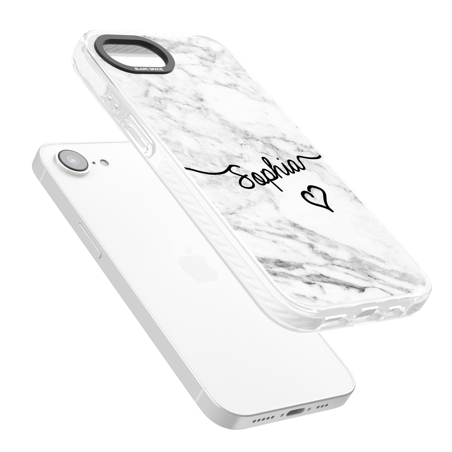 Personalised White Marble Heart